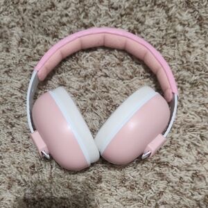Pink and White Over-Ear Headphones